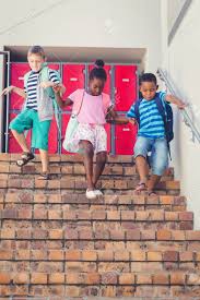 Place the banana between the knees and hop down the course and back. School Kids Getting Down From Staircase At School Stock Photo Picture And Royalty Free Image Image 58216693