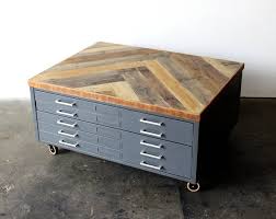 Flat File Industrial Coffee Table Handmade Steel Drawers Etsy In 2020 Flat Files Home Office Storage Modern Industrial Furniture