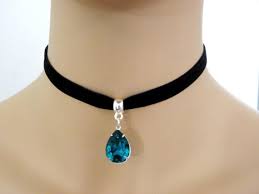 Black And Blue Stones Black Velvet Choker 18x13mm Swarovski Crystal Pear Shaped Zircon Blue Stones Velvet C Black Velvet Choker Black Velvet Choker Necklace Velvet Choker Necklaces