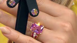 Pink & White Cubic Zirconia and Lab Ruby Rhodium And 18k Yellow Gold Over  Silver Ring - BGN004 | JTV.com