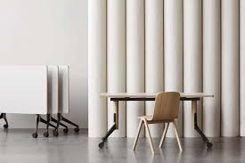 An Intelligent Wooden Table Series Designed By Hans Thyge Co Woodstock Mobile Flip Top Combines Wood And Metal To Create A R Flip Top Table Wood Chair Table