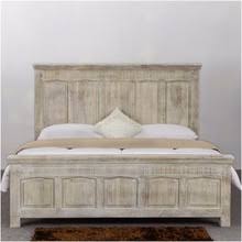 Homeowners will often combine newer and sleeker items with one piece of distressed bedroom furniture. Wooden Bedroom Furniture Double Bed Color White Distressed Finish By Indian Oak Designs From Jodhpur Rajasthan Id 4496202