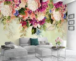 Floral Wallpaper Vintage Pink Flower Wall Mural Peony Blossom Etsy Bedroom Wallpaper Murals Floral Wallpaper Wallpaper Decor