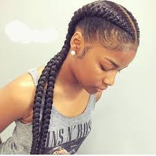 Combined hairstyles with french braids. Weave Two French Braids Black Hairstyles