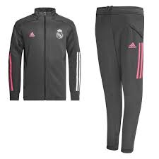 Real madrid home and away 20/21. Real Madrid Trainingsanzug Grau Pink Kinder Www Unisportstore De