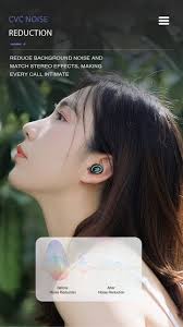 Disur earbud nirkabel untuk olahraga, Headset Stereo tidak terlihat dengan  musik In-Ear kompatibel dengan Bluetooth 5.0