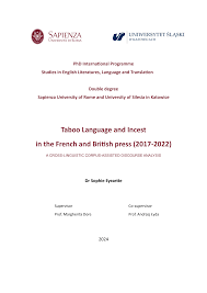 Taboo Language and Incest in the French and British press (2017-2022)