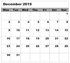 December Calendar 2019 Format With Holidays 2019 Calendar Calendar December Calendar