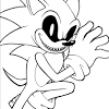 Simple sonic coloring page for kids. 1