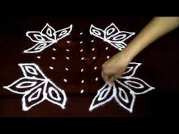 Lotus Flower Muggulu Designs With 7x7 Dots Flower Kolam Designs Easy Rangoli Art Designs Yo Rangoli With Dots Rangoli Designs With Dots Rangoli Designs