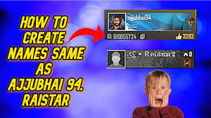 Many new players are starting this battleground game and they wants a unique free fire name style so thats why we updated many nickname. How To Create Free Fire Name Like Ajjubhai94 Raistar Free Fire Name Creator Free Fire Youtube