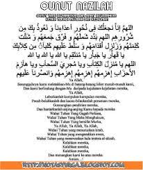 Contoh Soal Dan Materi Pelajaran 5 Doa Qunut Nazilah Muzammil