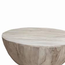 The Urban Port Light Brown Mango Wood Coffee Table In Round Shape Upt 32181 The Home Depot In 2020 Drum Coffee Table Round Wood Coffee Table Coffee Table Wood