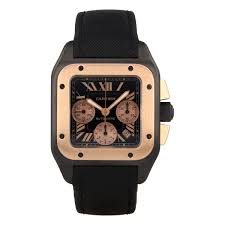 Diário oficial, impostos, taxas e licenças. Cartier Santos 100 Xl Chronograph Titanium And Rose Gold Buy Pre Owned Cartier Watch