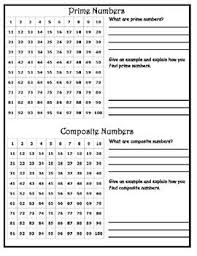 prime and composite numbers worksheet composite numbers