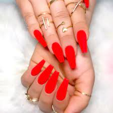 Matte white nails red and white nails red acrylic nails acrylic art matte red pink nails long red nails green nail valentine's day nail designs. Design Red Acrylic Nails Coffin Novocom Top