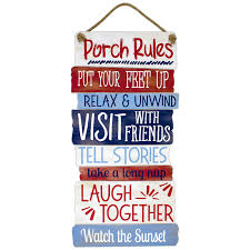 The pacific northwest is heaven for camping, so we've scouted the 41 best campgrounds in oregon, washington, idaho, alaska, and canada. 15x30 Americana Porch Rules Laugh Together Hanging Wood Sign At Home