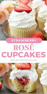 Strawberry Rose Cupcakes Recipe Fun Cupcake Recipes Strawberry Recipes Best Dessert Recipes