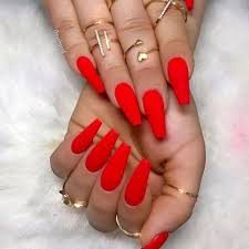 Red Coffin Nails Red Acrylic Nails Cute Nails Red Nails Coffin nails are a popular nail shape worn by countless of celebrities. red coffin nails red acrylic nails