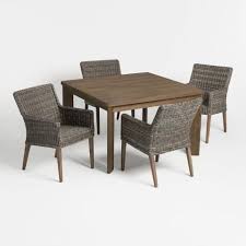 Gray All Weather Wicker Borgia Outdoor Dining Chair World Market Outdoor Dining Chairs Outdoor Dining Furniture Outdoor Dining