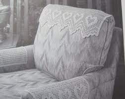 antimacassar crocheted arm rest dolies set of 2 etsy sofa arm covers crochet patterns filet chair back covers