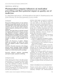 Postal and email high quality data. Pdf Pharmaceutical Company Influences On Medication Prescribing And Their Potential Impact On Quality Use Of Medicines