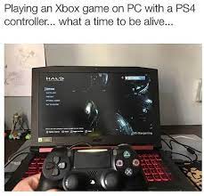 Should Of Been Mac With Windows In Boot Camp Play Xbox Game With Ps4 Controller With Nintendo Skins Funny Games Playing Xbox Xbox Games