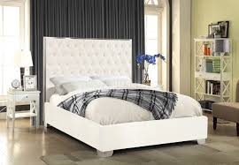 $8.00 coupon applied at checkout. Lexi Upholstered Bed In White Velvet Fabric Meridian W Options