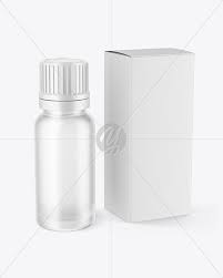 Frosted Glass Dropper Bottle With Box Mockup In Bottle Mockups On Yellow Images Object Mockups