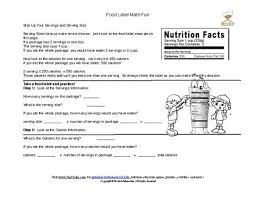 How to teach following directions using reading food labels worksheet, studentsread food labels in order to understand what this worksheet gives your students practice with reading a food label. Printable Food Labels Serving Size Math Computation Worksheet Health Education Lessons Math Exercises High School Lesson Plans