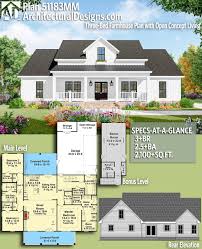 Plan 51183mm Three Bed Farmhouse Plan With Open Concept Living Farmhouse Plans House Plans Modern Farmhouse Plans
