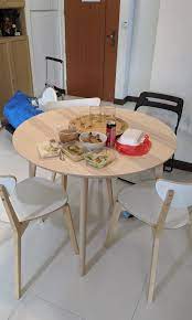 Dinning tables made by oak, ash veneer,birch, bamboo, glass are offered at affordable prices. Round Dining Table Ikea Lisabo Furniture Home Living Furniture Tables Sets On Carousell
