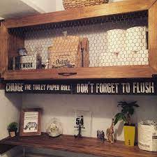 diy 木工 トイレ toilet セリア seria サインプレート 男前 ハンドメイド handmade 紙袋 クラフト袋 インテリア interior ステンシル stencil ダイソ diy interior decor interior design home decor
