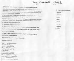 english class 5 blog worksheet paf juniors