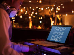 Placeit Macbook Pro Mockup Template Of Dj At A Party Photography Contract Mockup Template Event Photography