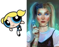 Artist Reimagines Famous Cartoon Characters In More Realistic Style Cartoon Art Realistic Cartoons Powerpuff Girls Fanart