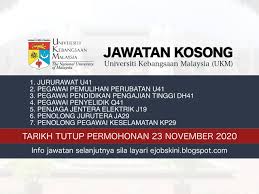 Sistem anda telah logout / keluar sepenuhnya. Jawatan Kosong Ukm November 2020