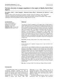 Pdf Floristic Diversity Of Steppe Vegetation In The Region Of Djelfa North West Algeria