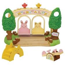 Sylvanian Families Nursery Playground Swing Dolls Accessories Dolls And Soft Toys All Categories Sylvanian Families Rainbow Nursery Playground Swings