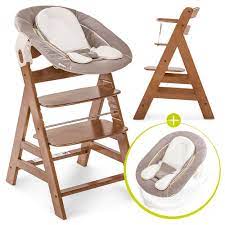 alpha plus walnut newborn set 3 tlg hochstuhl neugeboreneneinsatz wippe stretch beige hochstuhl neugeborene wippe