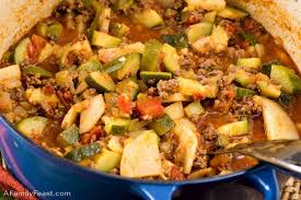 This Italian Zucchini Stew Is Loaded With Fresh Garden Grown Zucchini Tomatoes Ground Beef Potatoes Ground Beef Zucchini Ground Beef Recipe Zuchinni Recipes