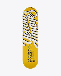Skateboard Mockup Front View In Object Mockups On Yellow Images Object Mockups Mockup Free Psd Mockup Free Download Mockup Psd
