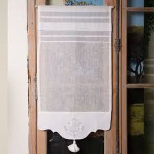 Brise Bise Brise Bise Petunia Lin Blanc Escapades Champetres Linge De Maison Decoration Brise Bise Lin Rideaux Petit Rideau