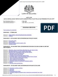 Wilayah formal & wilayah fungsional. Akta Kesalahan Jenayah Syariah Wilayah Wilayah Persekutuan 1997 Akta 559