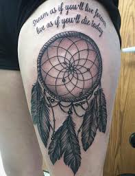 Quotes that are written across the hip or in a paragraph format look good. Tattoo Quotes Thigh 4 Quotes X