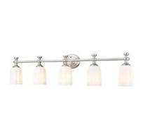 Orion 40.25 in. 5-Light Brushed Nickel Vanity-Light with Opal Etched Glass  Shade 1102-5V-BN - The Home Depot
