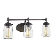 Enjoy free shipping & browse our great selection of vanity & bathroom wall lights. Allen Roth Wyatt 3 Light Black Farmhouse Vanity Light Bar In The Vanity Lights Department At Lowes Com