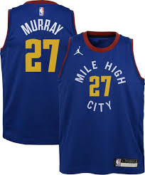 Find jamal murray nba at nike.com. Jordan Youth Denver Nuggets Jamal Murray 27 Blue 2020 21 Dri Fit Statement Swingman Jersey Dick S Sporting Goods