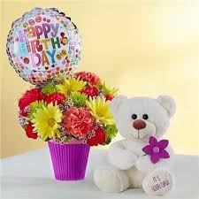 Kalor 16 inch happy birthday balloons,silver banner aluminum foil letters balloons for party supplies and birthday decorations. Happy Birthday Teddy Bear And Flowers Cheaper Than Retail Price Buy Clothing Accessories And Lifestyle Products For Women Men