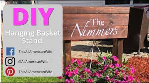 More images for how to make a wooden hanging plant stand » Diy Hanging Basket Stand Youtube
